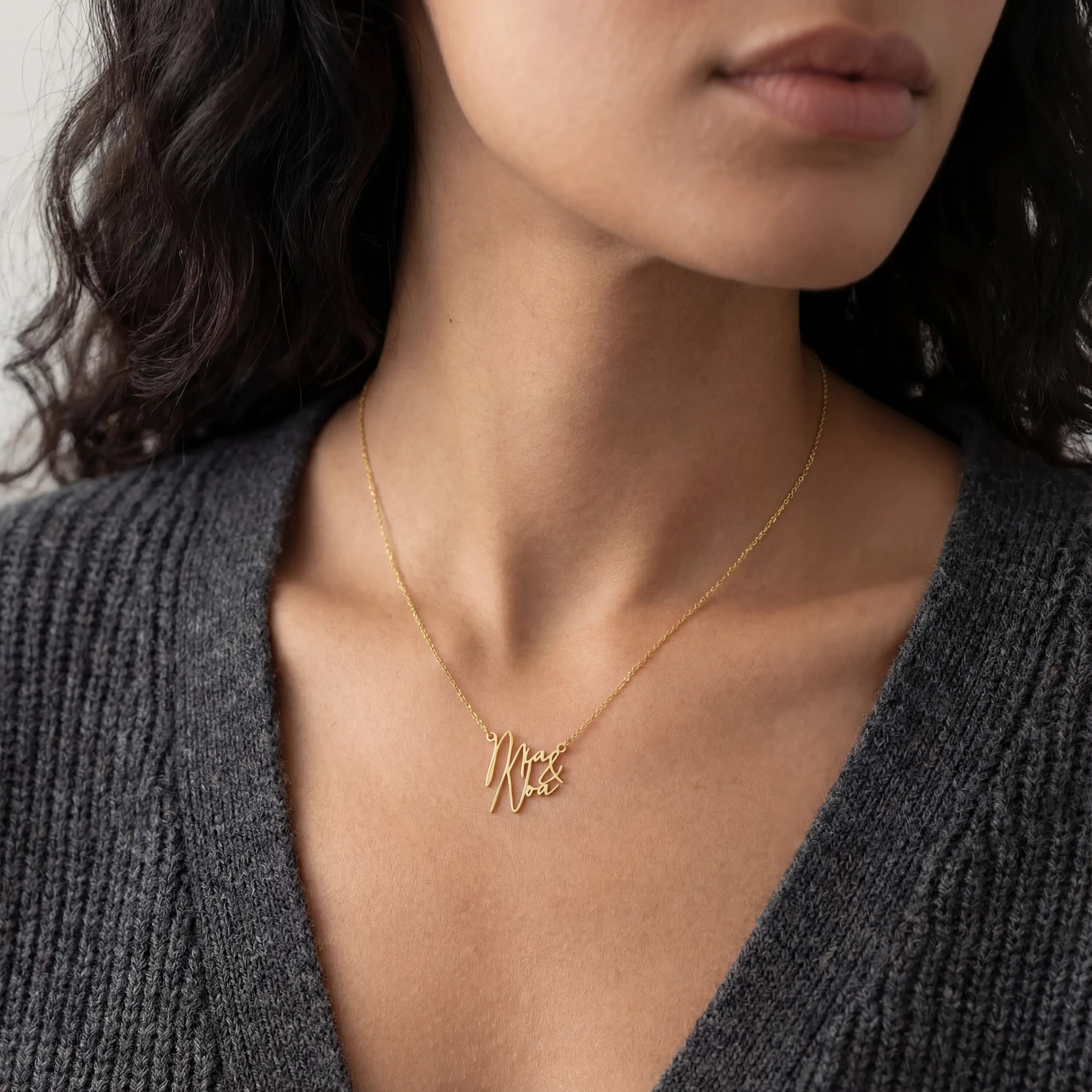 Necklace Personalised Double Name Necklace HBD