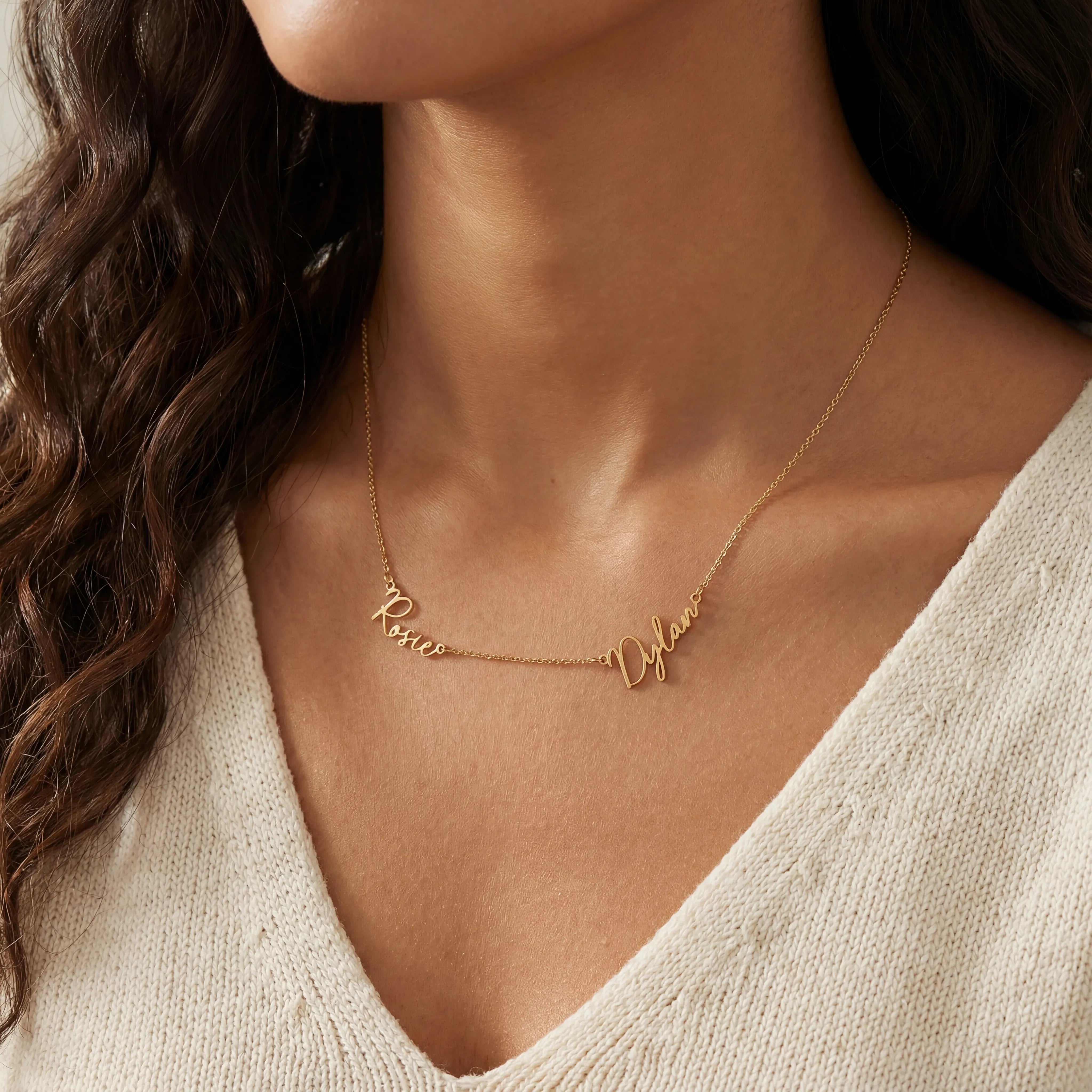 Necklace Personalised Double Name Necklace HBD