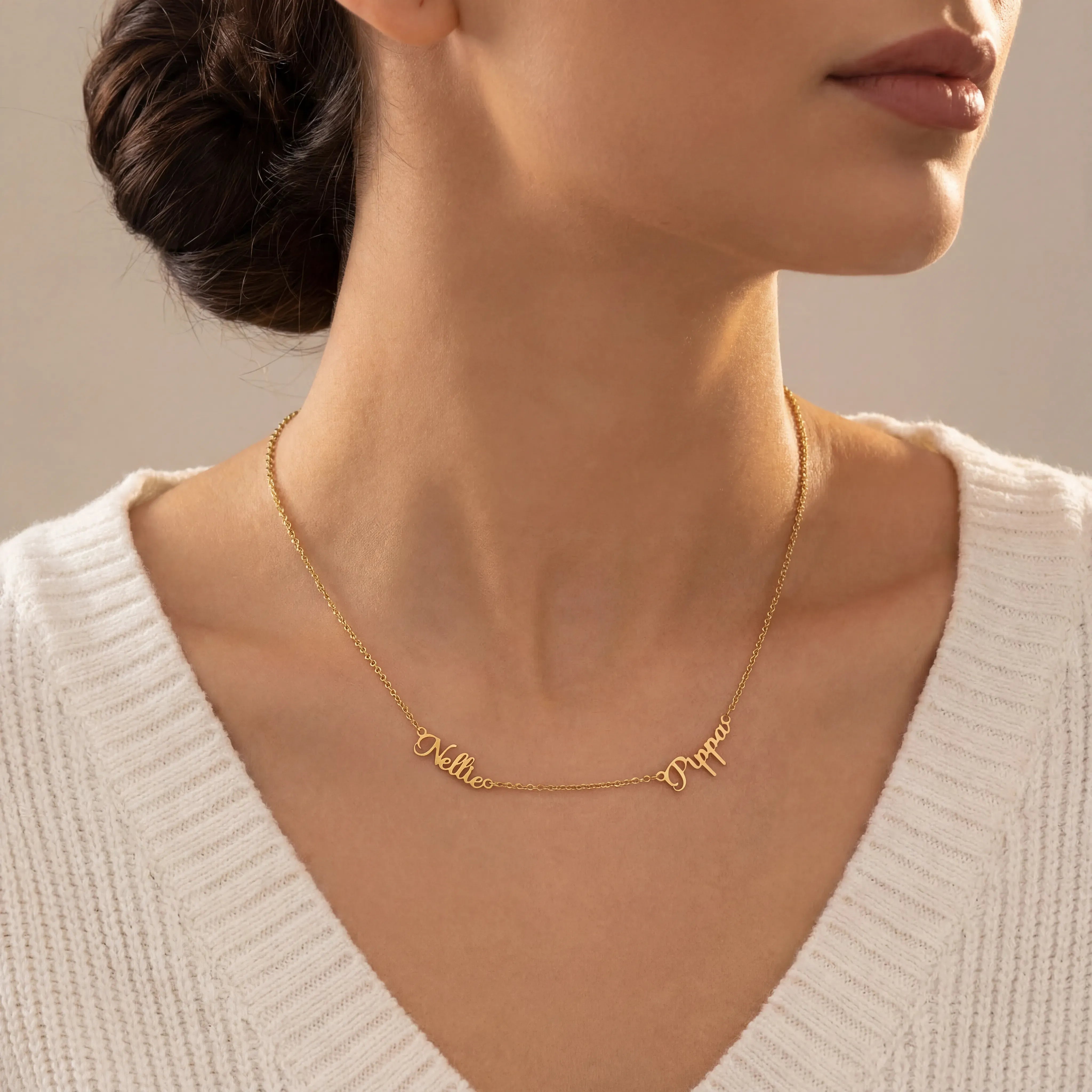 Necklace Personalised Double Name Necklace HBD