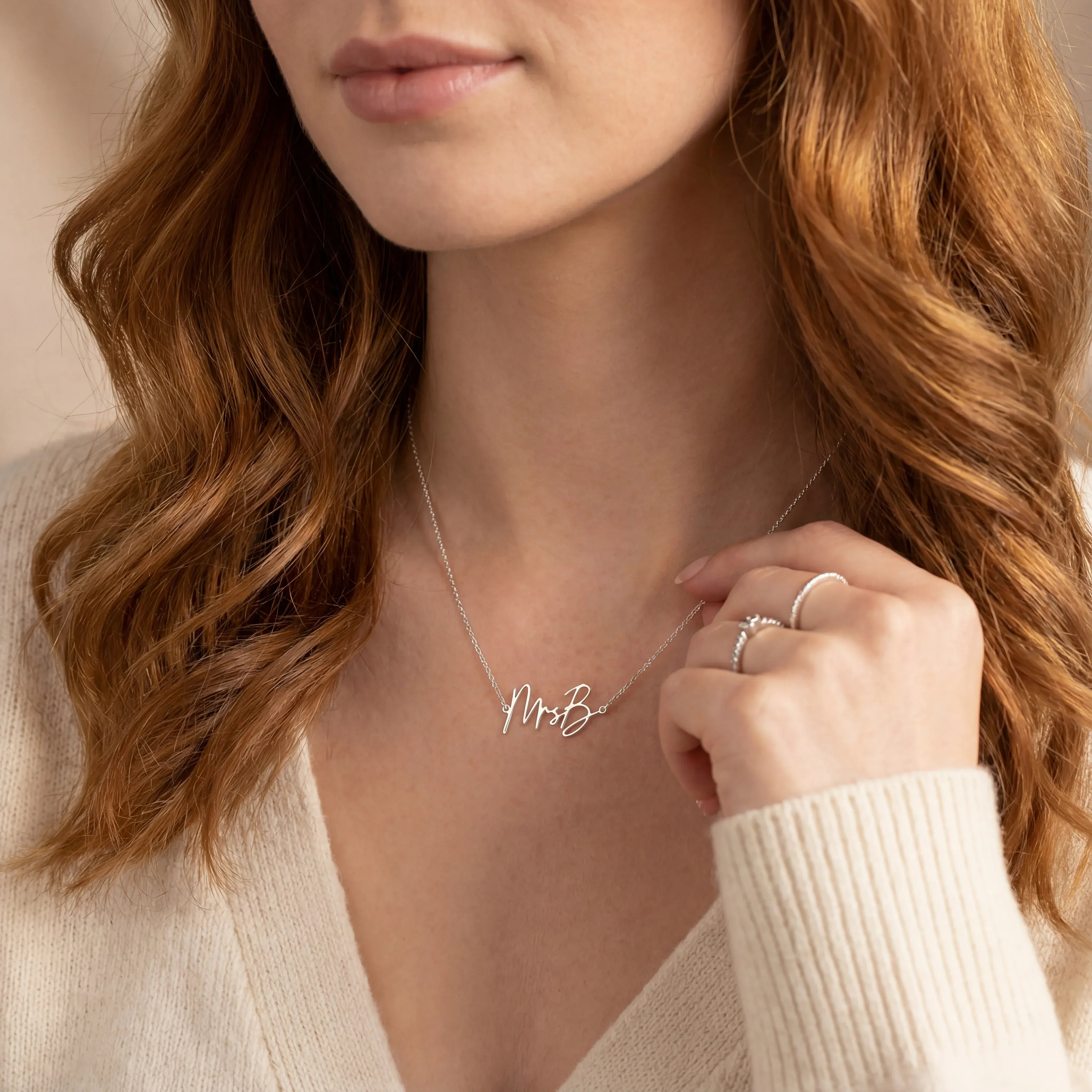 Necklace Personalised Mrs Necklace, Bracelet & Earrings | 3 Piece Jewellery Set HBD