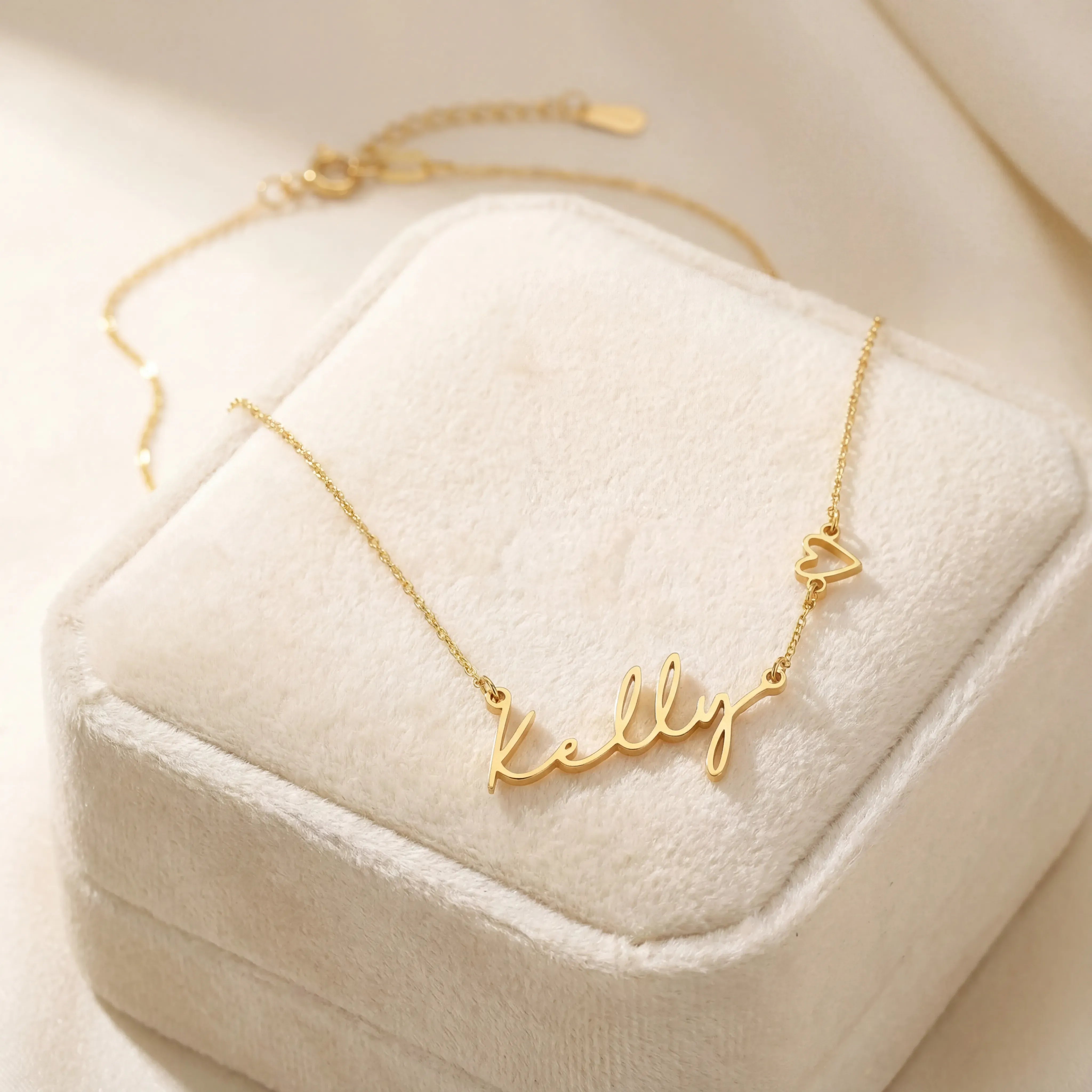 Necklace Personalised Name & Heart Necklace HBD