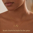 Necklace Personalised Name & Heart Necklace HBD Personalised Name & Heart Necklace – Custom Gold, Silver & Vermeil Jewellery