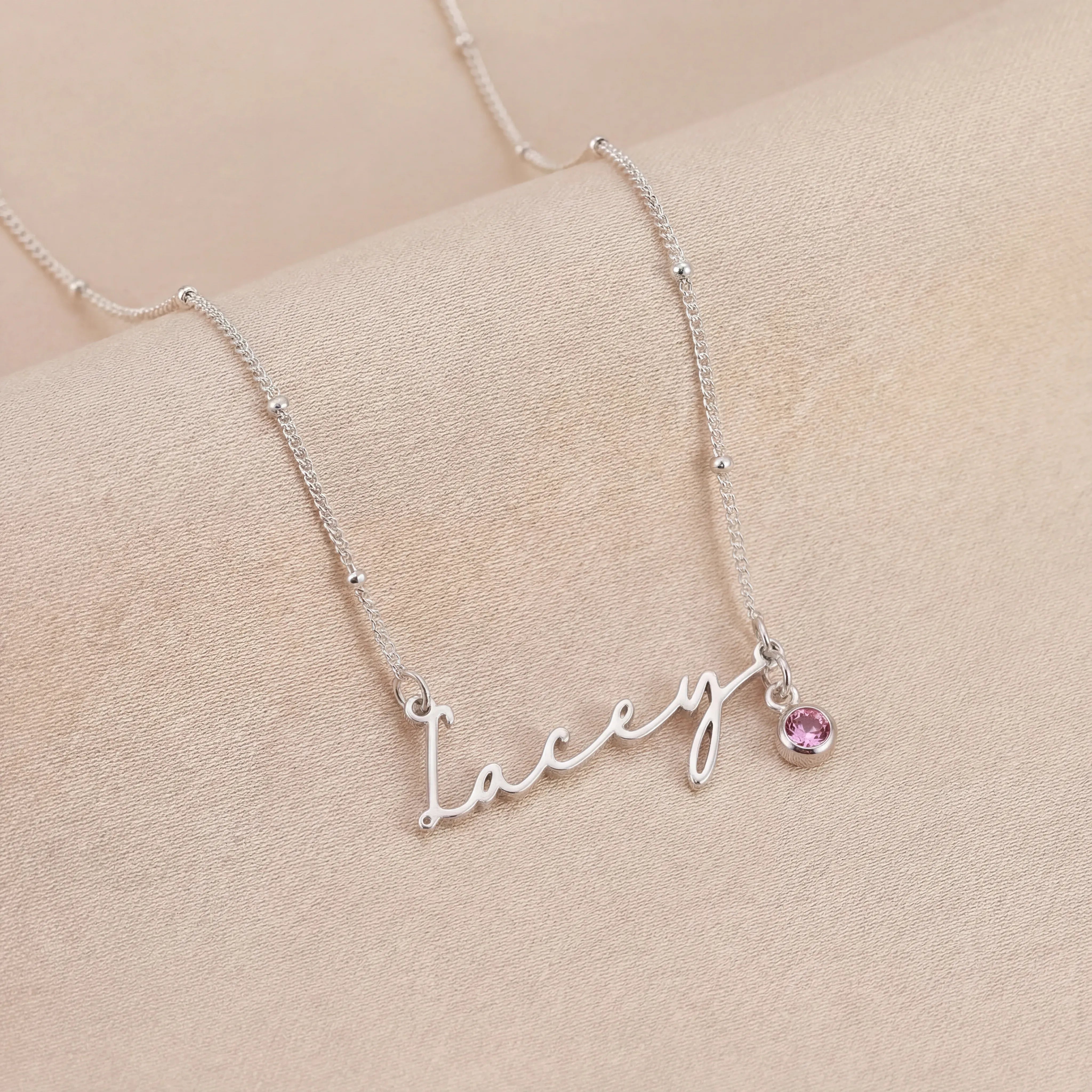 Necklace Personalised Name Necklace & Birthstone HBD