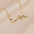 Necklace Personalised Name Necklace & Birthstone HBD