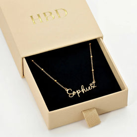 Custom Name & Heart Necklace - Gold, Silver, Sterling Silver & Vermeil
