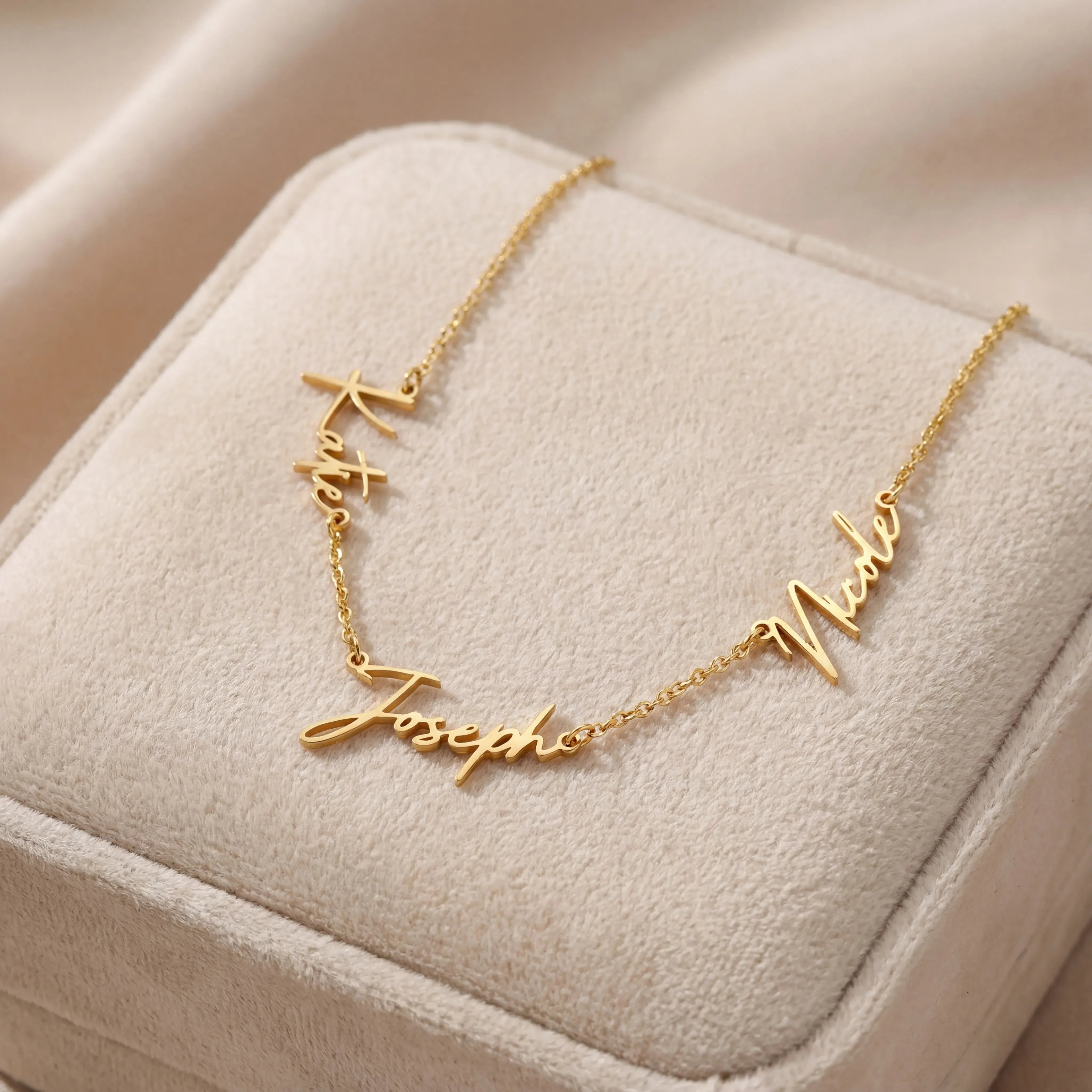 Necklace Personalised Triple Name Necklace HBD