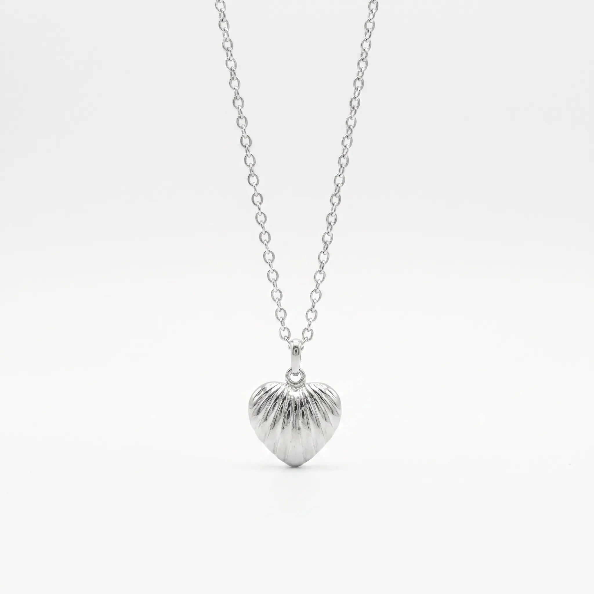Necklace Ribbed Heart Necklace HBD Ribbed Heart Necklace