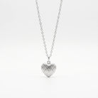 Necklace Ribbed Heart Necklace HBD Ribbed Heart Necklace