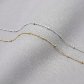 Satellite Ball Curb Chain in 18ct Gold or Sterling Silver – Fine Layering Chain 14" to 20"