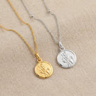 Necklace St Christopher Medallion Necklace HBD St Christopher Medallion Necklace