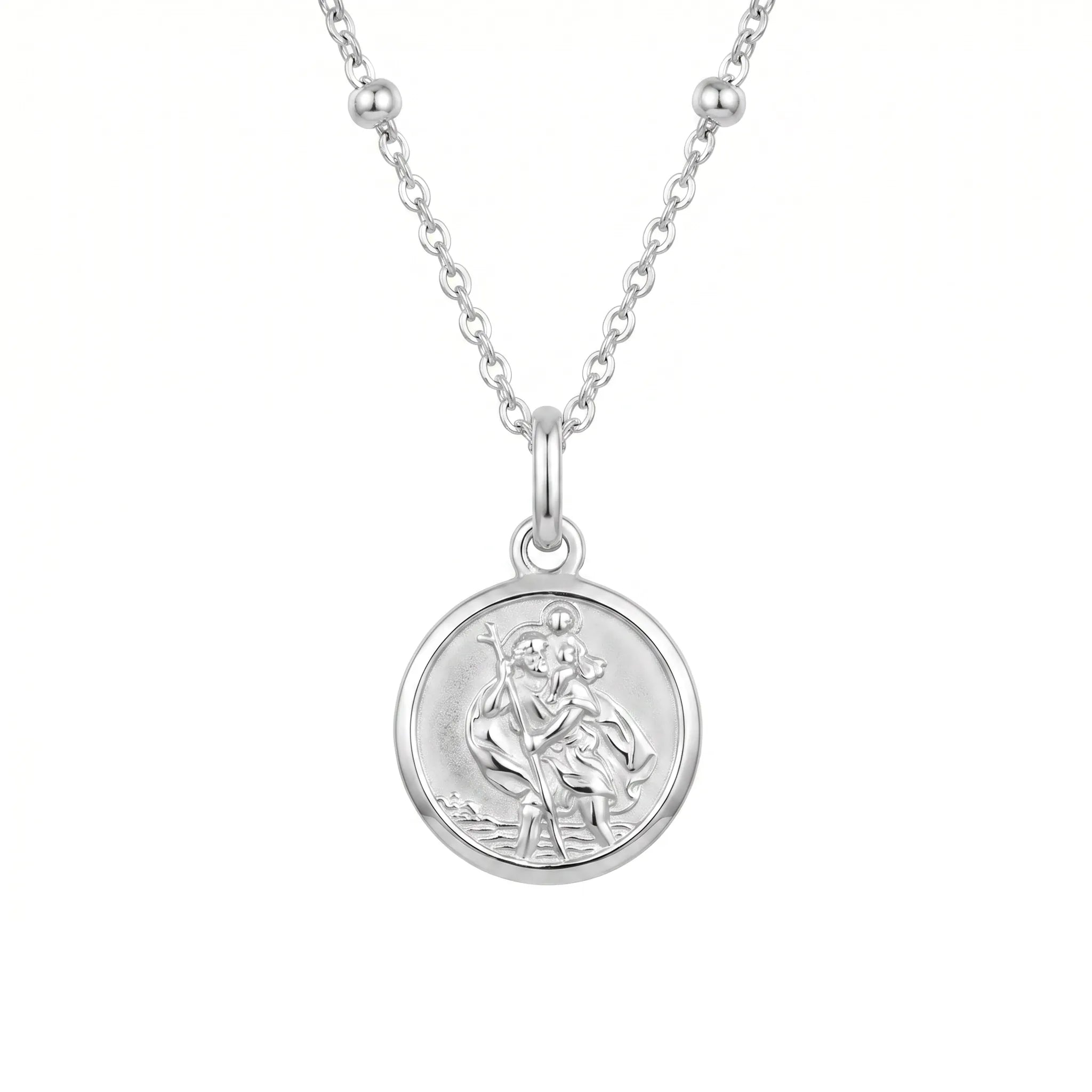 Necklace St Christopher Medallion Necklace HBD St Christopher Medallion Necklace