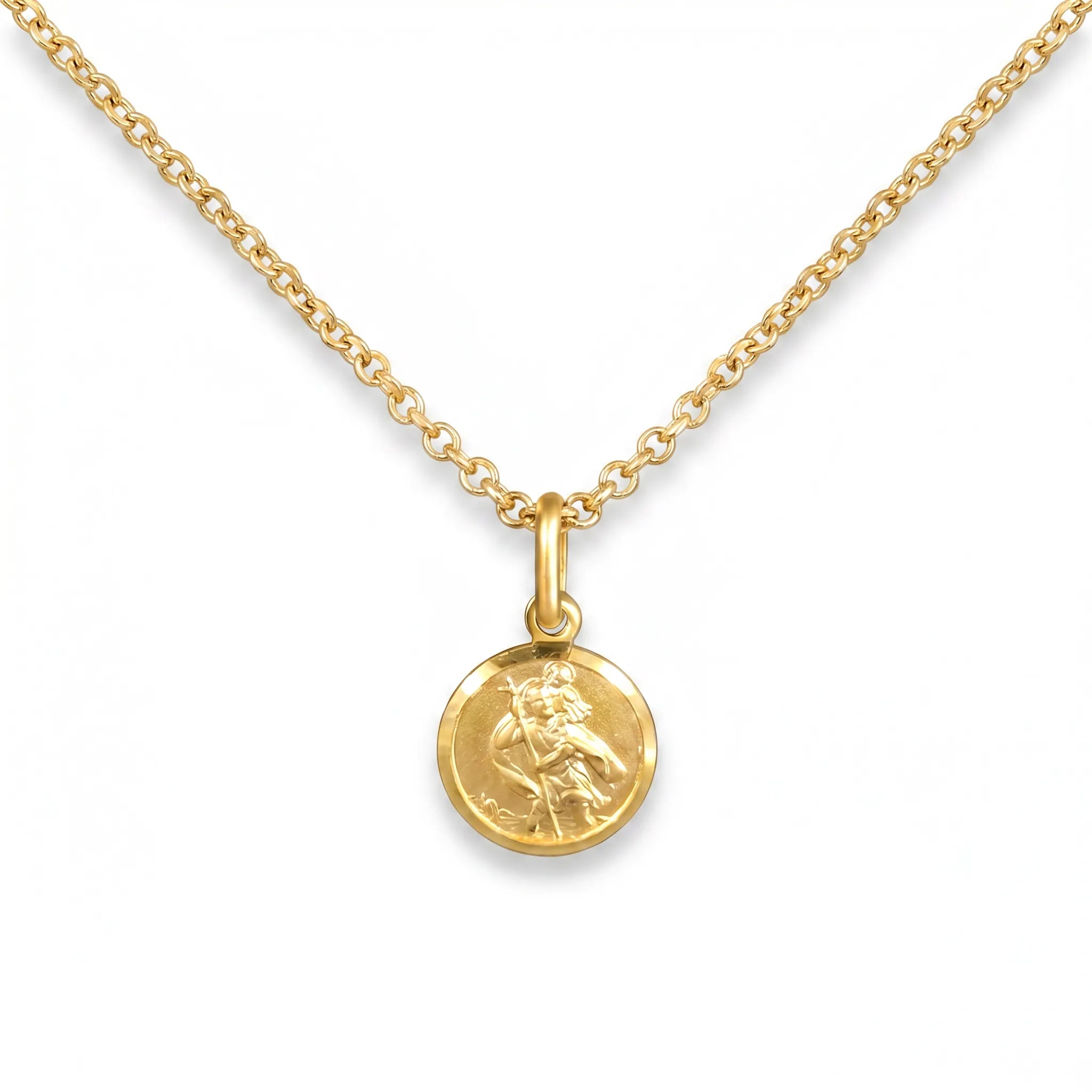 Necklace St Christopher Medallion Necklace HBD St Christopher Medallion Necklace