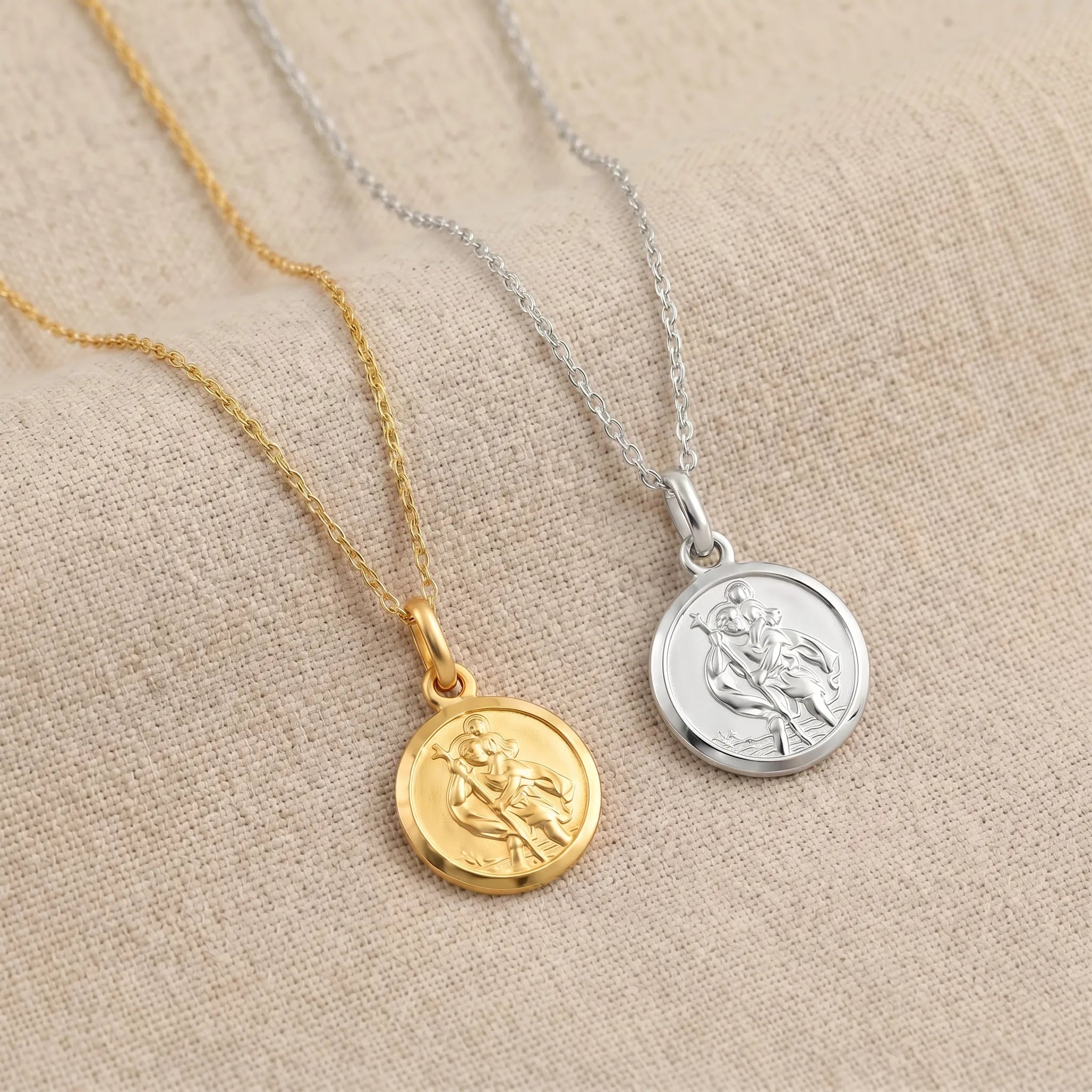 Necklace St Christopher Medallion Necklace HBD St Christopher Medallion Necklace