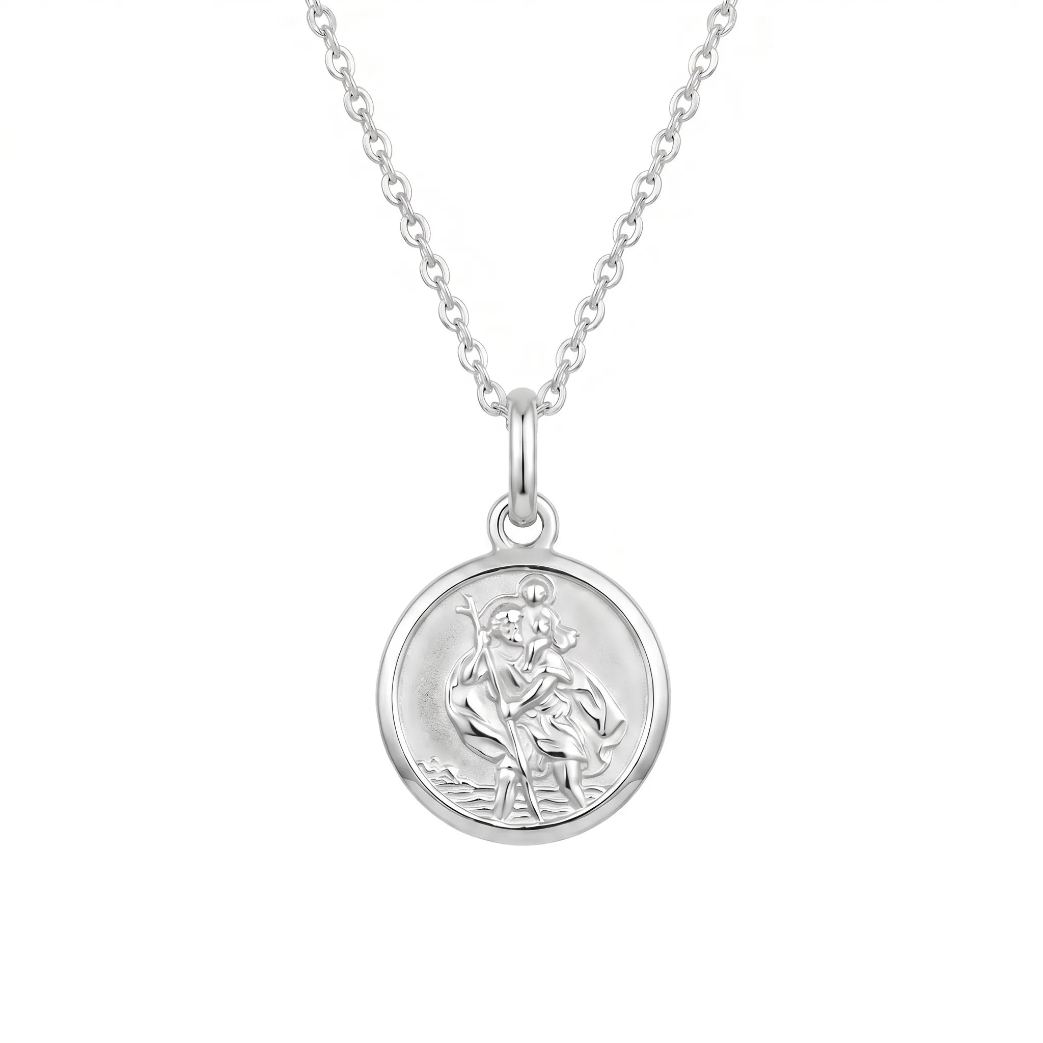 Necklace St Christopher Medallion Necklace HBD St Christopher Medallion Necklace