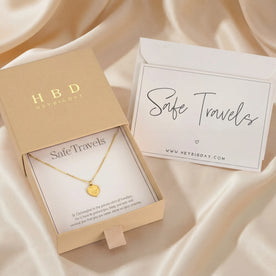 Saint Christopher Safe Travels Set with Necklace Gift Message & Teddy