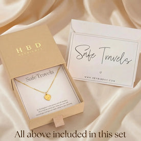 Saint Christopher Safe Travels Set with Necklace Gift Message & Teddy