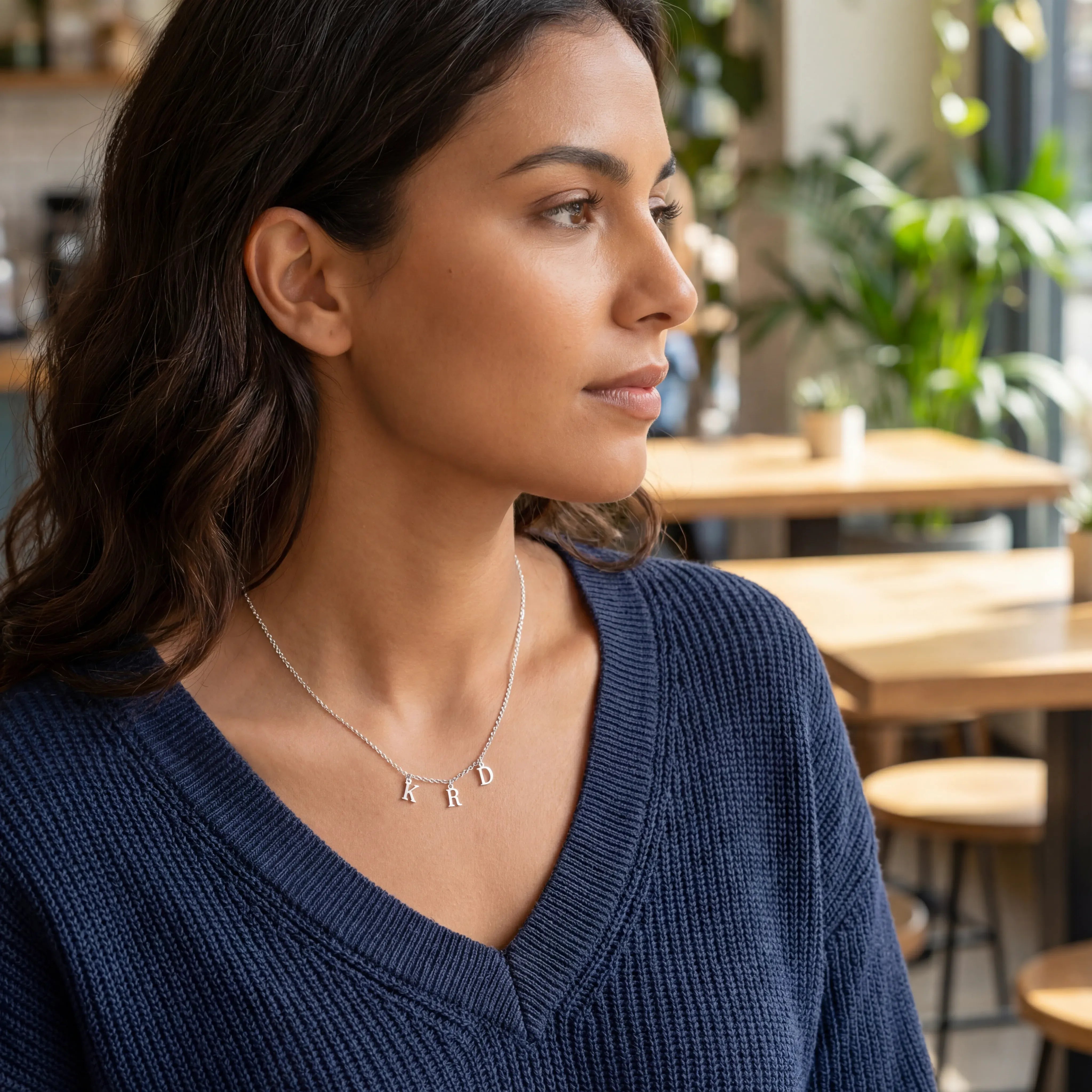 Necklace Triple Initial Necklace HBD