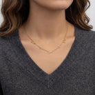 Necklace Triple Name Necklace with Two Stars HBD