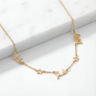 Necklace Triple Name Necklace with Two Stars HBD