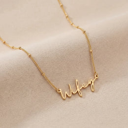 Wifey Necklace | Chain for Wife | Necklace for Her | Present in Gold & Silver