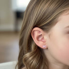 Noa & Nellie Earrings Sterling Silver Kids Bow Stud Earrings
