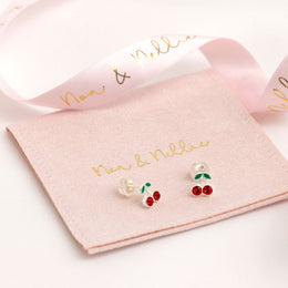 Kids Sterling Silver Cherry Earrings – Fun Children’s Jewellery Gift