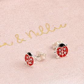 Sterling Silver Kids Ladybird Stud Earrings – Children’s Jewellery by Noa & Nellie