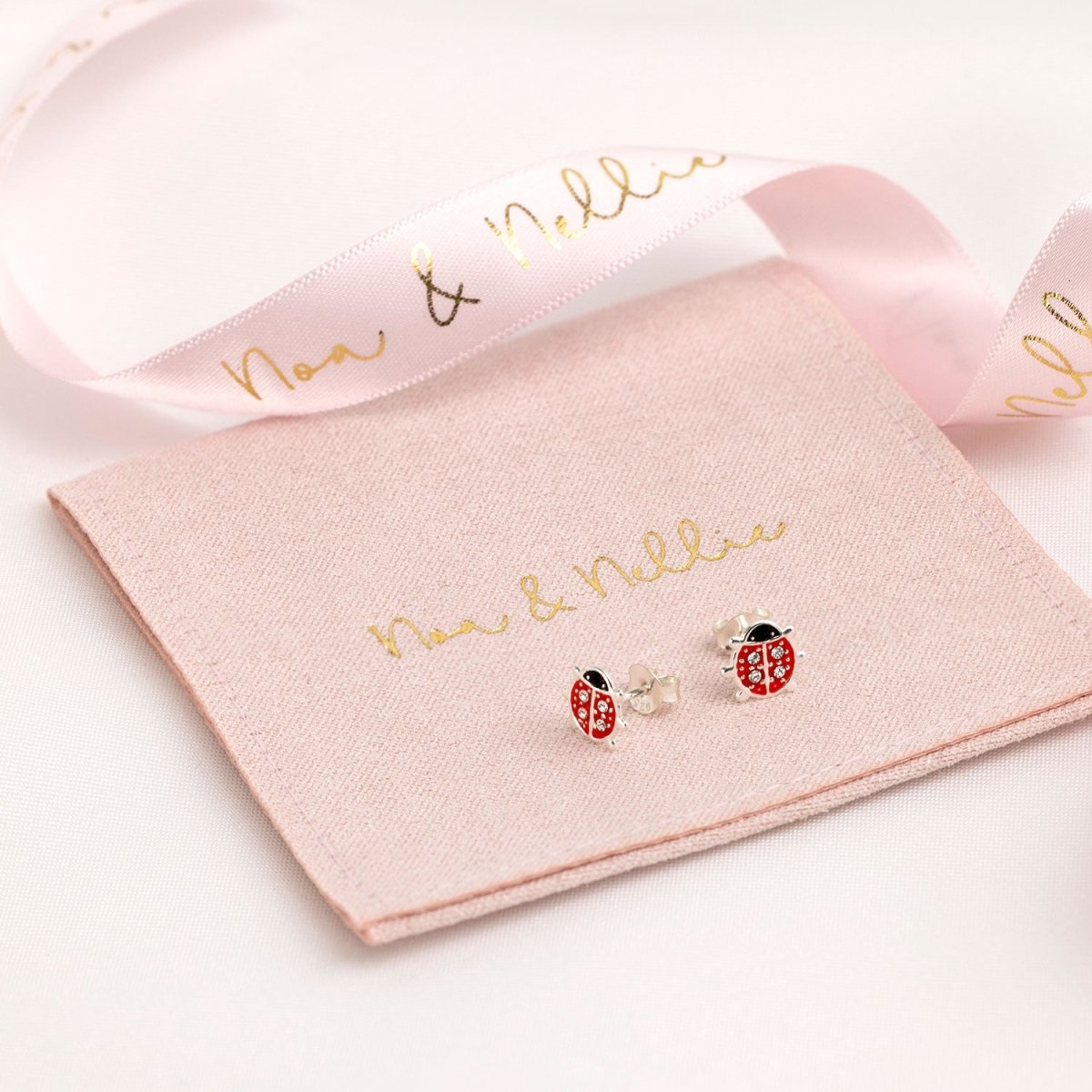 Noa & Nellie Earrings Sterling Silver Kids Ladybird Stud Earrings