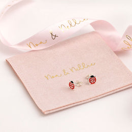 Sterling Silver Kids Ladybird Stud Earrings – Children’s Jewellery by Noa & Nellie