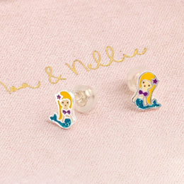 Mermaid Stud Earrings for Kids – Sterling Silver Children’s Jewellery by Noa & Nellie