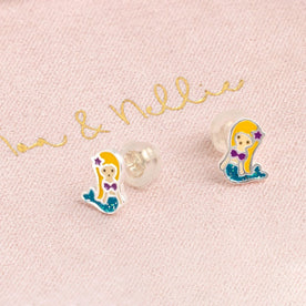 Mermaid Stud Earrings for Kids – Sterling Silver Children’s Jewellery by Noa & Nellie