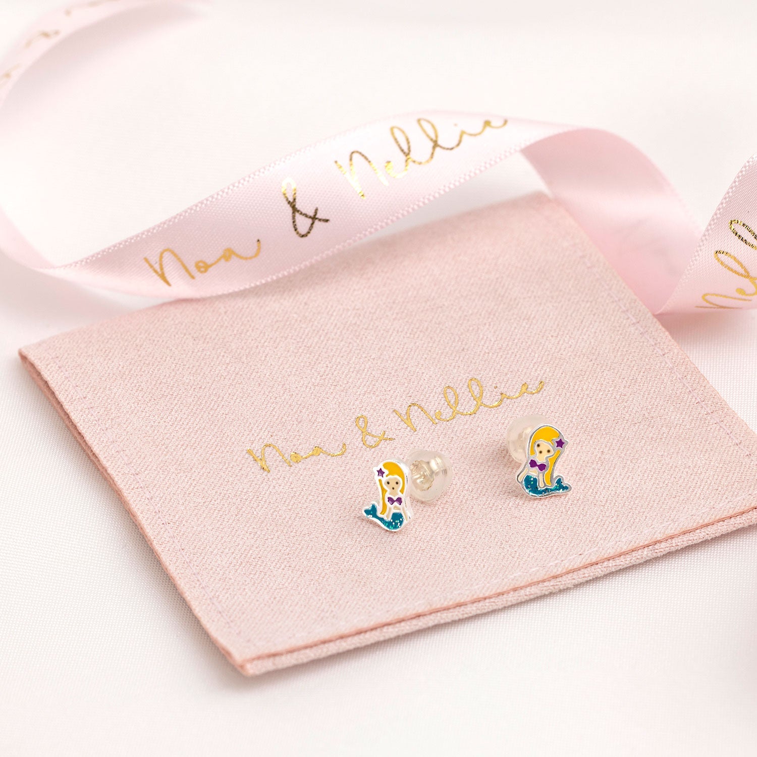 Noa & Nellie Earrings Sterling Silver Kids Mermaid Stud Earrings