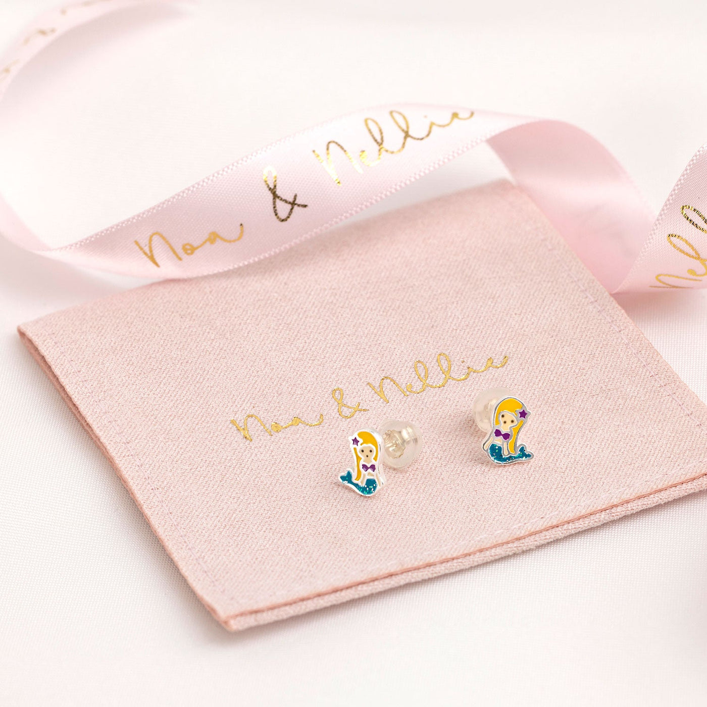 Mermaid Stud Earrings for Kids – Sterling Silver Children’s Jewellery by Noa & Nellie