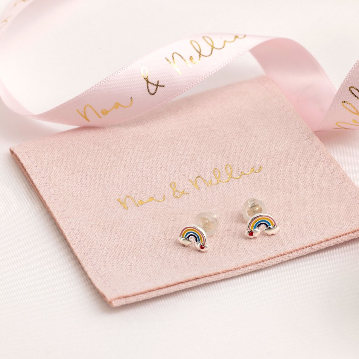 Noa & Nellie Earrings Sterling Silver Kids Rainbow Stud Earrings