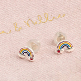 Sterling Silver Kids Rainbow Stud Earrings – Children’s Jewellery by Noa & Nellie