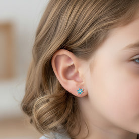 Sterling Silver Kids Snowflake Stud Earrings – Children’s Jewellery by Noa & Nellie
