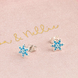 Sterling Silver Kids Snowflake Stud Earrings – Children’s Jewellery by Noa & Nellie