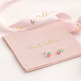 Sterling Silver Strawberry Stud Earrings for Kids – Children’s Jewellery by Noa & Nellie