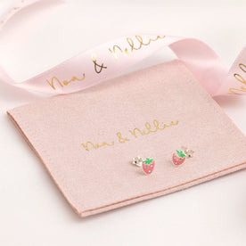 Sterling Silver Strawberry Stud Earrings for Kids – Children’s Jewellery by Noa & Nellie