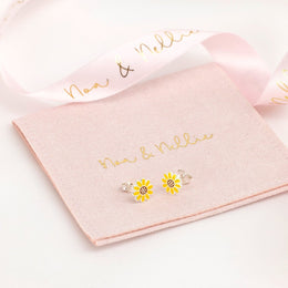 Kids Sunflower Earrings in Sterling Silver – Noa & Nellie Children’s Jewellery