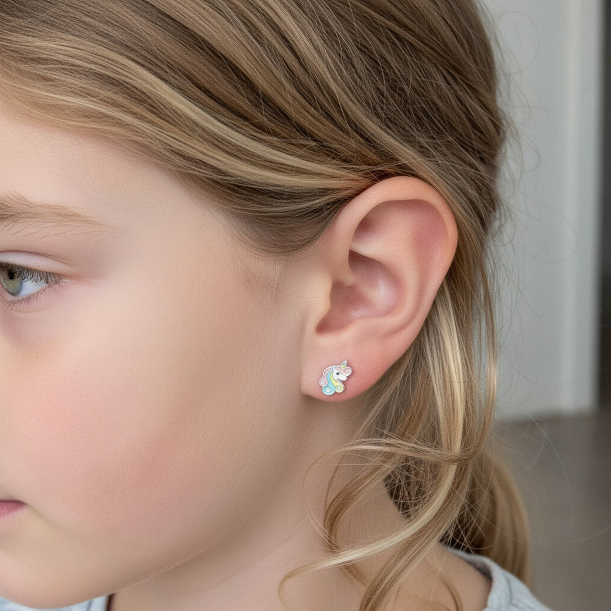 Unicorn Earrings for Kids – Hypoallergenic Children’s Jewellery with Silicone Backs