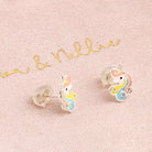 Noa & Nellie Earrings Sterling Silver Kids Unicorn Stud Earrings