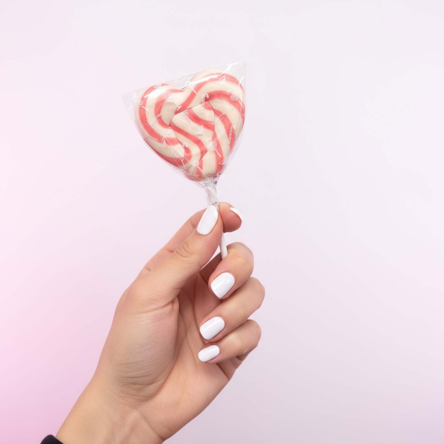 Noa & Nellie Extra Handmade Strawberry Pink & White Lollipop