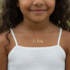 Magical Birthday Personalised Name Necklace – Kids – With Optional Age Badge