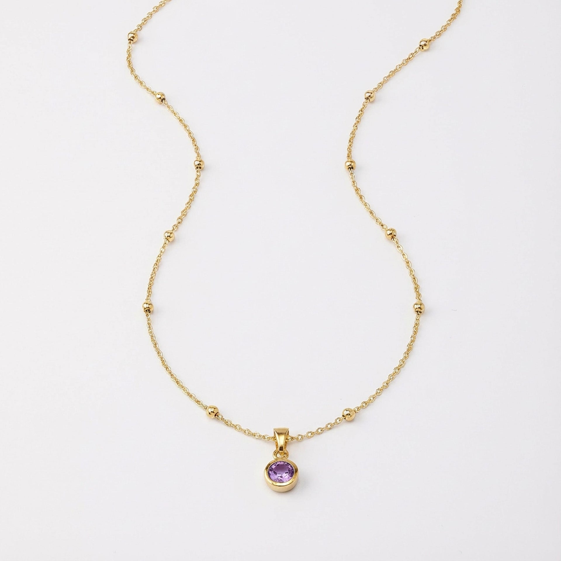 Kids Birthstone Necklace - Children's Birthstone Necklace in Sterling Silver