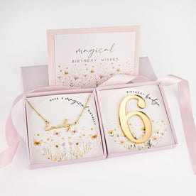 Magical Birthday Personalised Name Necklace – Kids – With Optional Age Badge