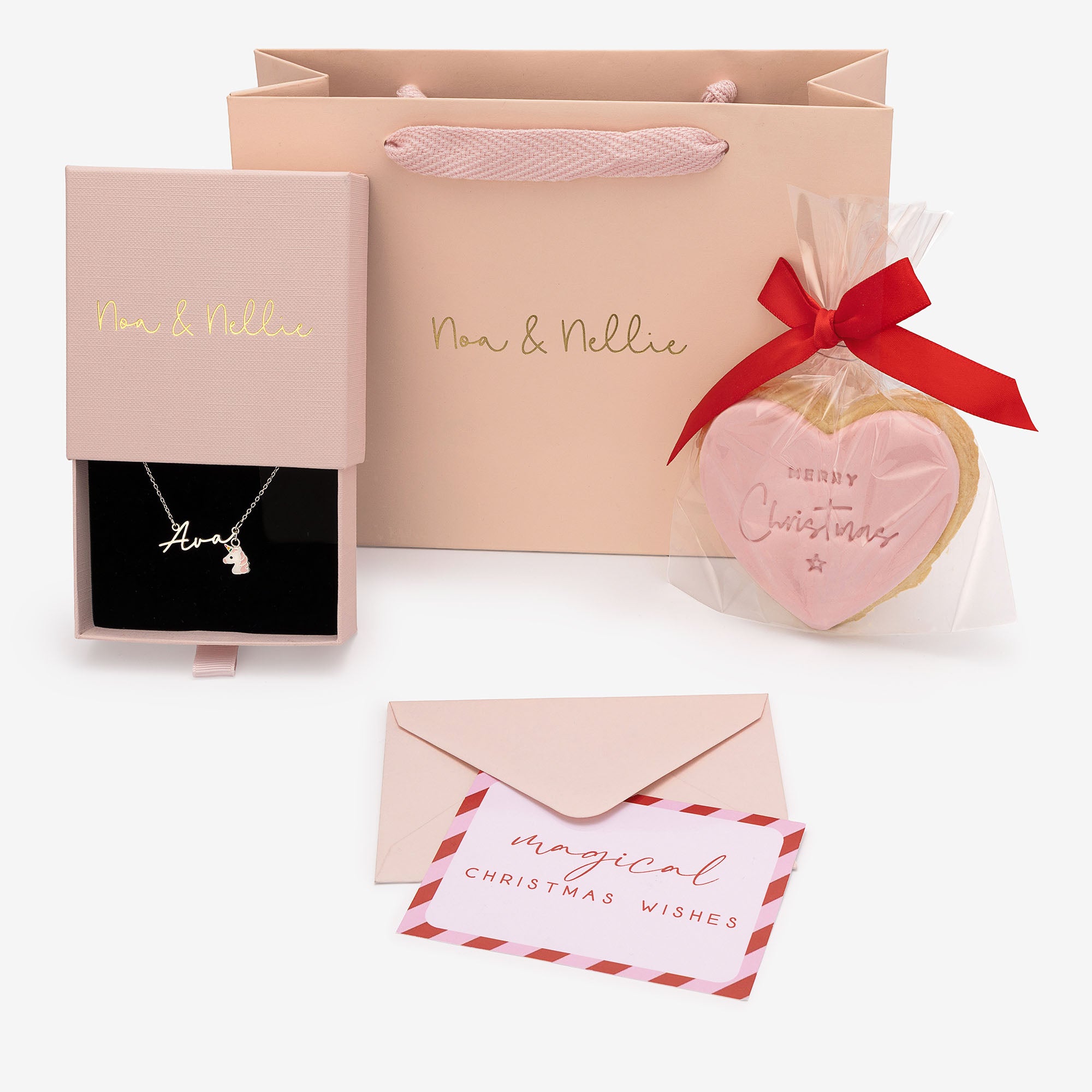 Noa & Nellie Necklace Kids Name Necklace Gift Set