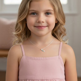 Mermaid Necklace for Kids – Sterling Silver Blue Charm Pendant