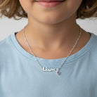 Noa & Nellie Necklace Sterling Silver / Style 1 / 14" Inches Kids Arabic Name Necklace