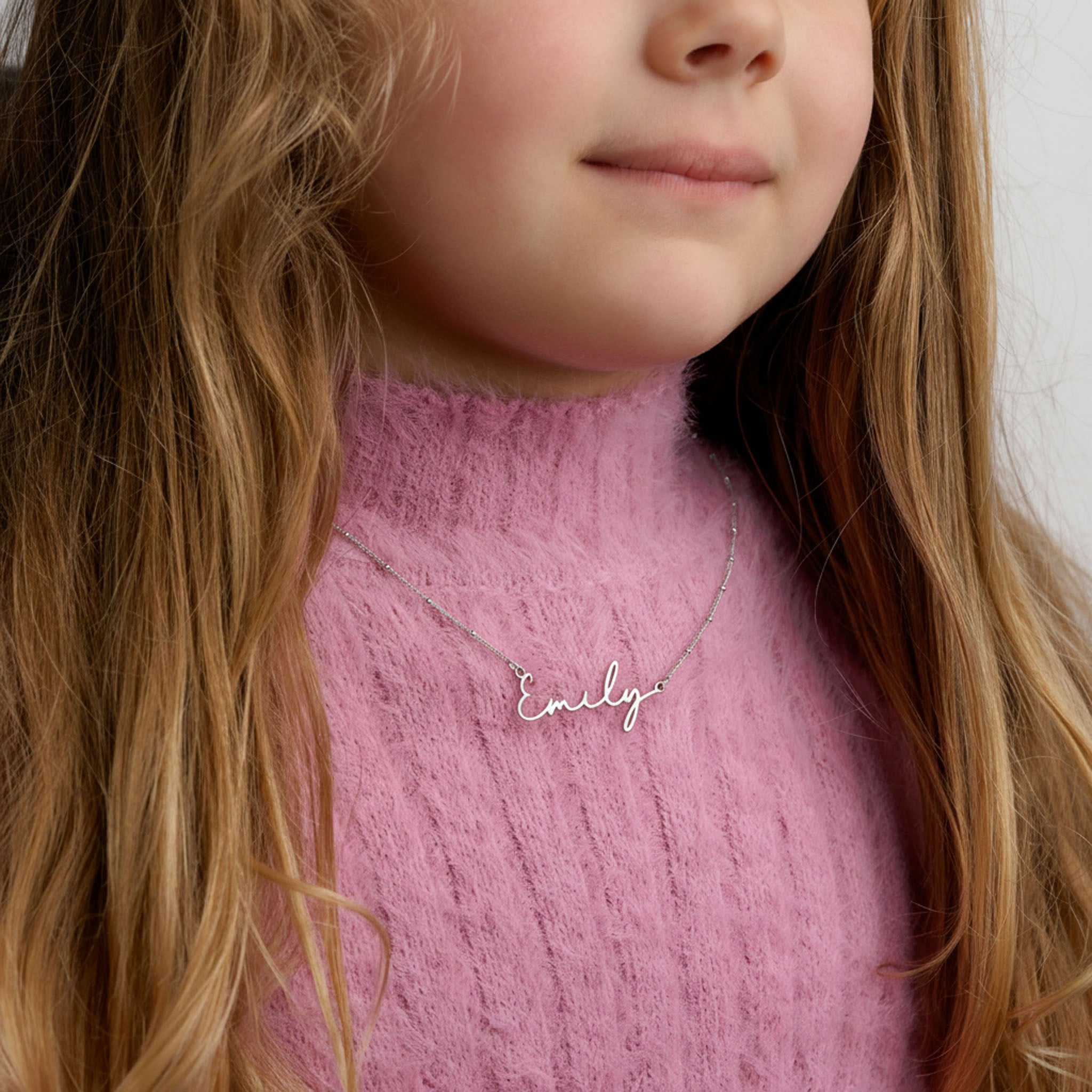 Noa & Nellie Necklace Sterling Silver / Style 1 / 14" Inches Personalised Kids Necklace